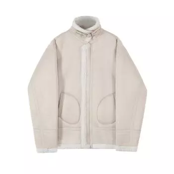 Lamb Fleece Jacket Men s Winter Thickened Motorcycle Jacket Loose Versatile Cotton Coat Trendy Handsome Cotton Jacket Cotton M