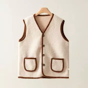 Lamb Fleece Vest Vest Women s Plus Size Plus Velvet Outer Wear Autumn and Winter Fashion Vest Outer Wear XXXXXL