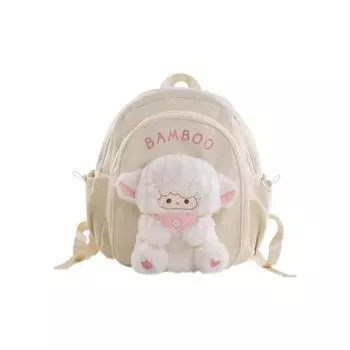 Lamb Raccoon Detachable Plush Doll Backpack Student Schoolbag Gifts Cartoon