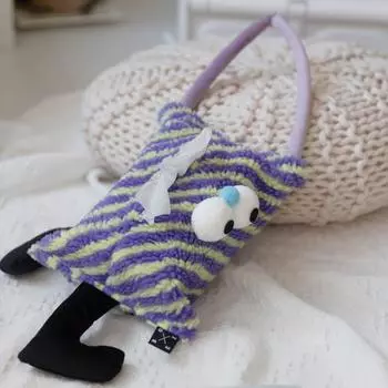 Lamb Velvet Tissue Box Creative Home Living Room Light Luxury Portable Hanging Paper Bag High-end Fun Cute Car Paper Drawer Box жёлтый