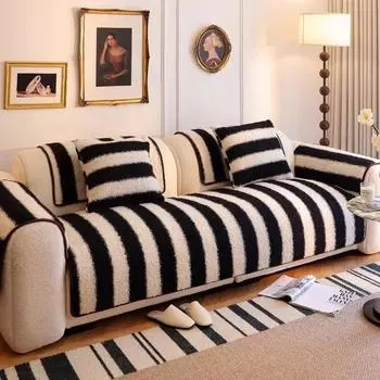 Lamb Wool Thicken Sofa Mat Light Luxury Warm Sofa Cushion Mat Anti-slip Couch Towel Sofa Covers for Living Room Seat Covers A 70x70