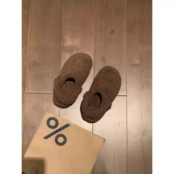 Lamb wool warm women s winter new outdoor casual two wear small fluffy slippers 35