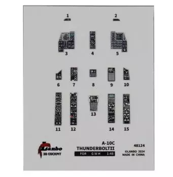 Lambo Models Interior 3D Decal Отличная пластиковая модель Decal LNB48124 1/48 A-10C (для стены) (Самолет)