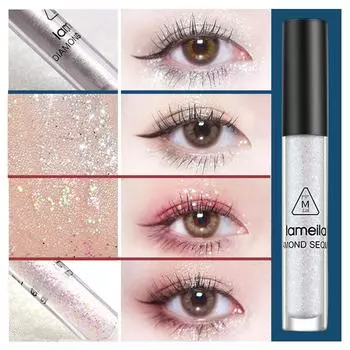 LAMEIL A Жидкие тени для век с блестками Лежащий шелкопряд Перламутровый осветляющий монохромный глянцевый жидкий тени для век Макияж 10 мл разноцветный