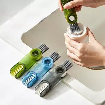 Lamgool 3 In 1 Bottle Gap Cleaner Brush Multifunctional Brush Cup Crevice Cleaning Tools Mini Silicone Cup-Holder Cleaner
