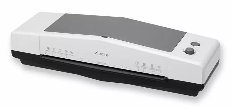 Ламинатор Asuka 4-х валковый L410A3 Разогрев 35 секунд Обработка A4 самая быстрая 33 секунды Автоматический реверс до 150 микрон Белый