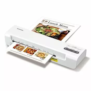 Ламинатор Iris Ohyama Совместим с форматом A4 Простота эксплуатации Компактное время 90 секунд Быстрый старт Функция нагрева Оснащен рычагом KLM42X ~100 м Разогрев