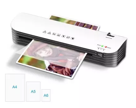 Ламинатор Улучшенный ламинатор Ламинатор 9 листов ламинирования ABS 2-минутный режим непрерывной работы Возможность офисного коммерческого домашнего использования Дневной белый