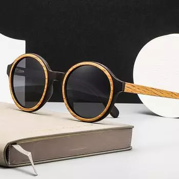 Ламинированные деревянные очки деревянные деревянные винтажные ретро мужские и женские солнцезащитные очки