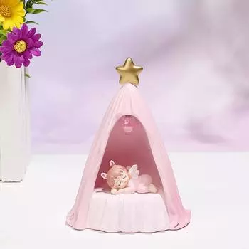 Lamp Night Warm Light Battery Powered Cartoon Cute Sleeping Shaped Girl
