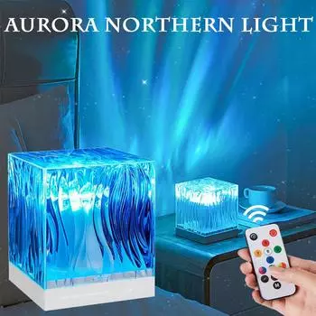 Лампа Aurora Northern Light 17 цветов RGB Water Ripple Projector Night Lights для гостиной, спальни, Atmopshere Sunset Light