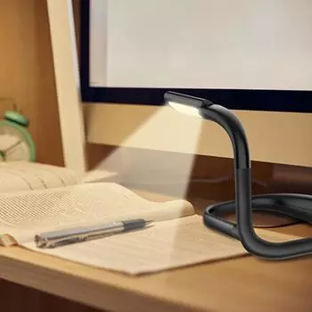 Лампа для чтения книг Сверхлегкая широко используемая перезаряжаемая светодиодная лампа для чтения с громкой связью на шее, товары для дома белый