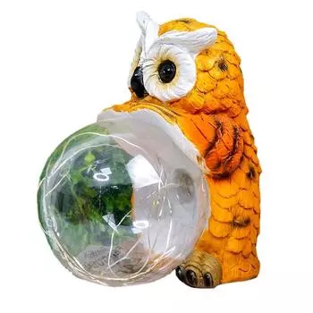 Лампа для моделирования животных, уличная водонепроницаемая лампа из смолы с белкой, люминесцентная креативная пейзажная лампа, поделки, садовая сова