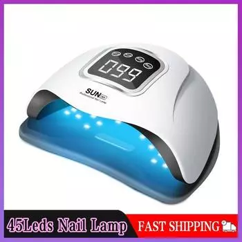 Лампа для ногтей 168 Вт, 45 светодиодов, УФ-лампа, обновленная автоматическая лампа для сушки геля для ногтей, профессиональная быстросохнущая лампа для маникюра 110V(US Plug)