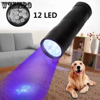 Лампа для ногтей Фиолетовый фонарик 12LED фонарик УФ ультрафиолетовый детектор флуоресцентная лампа обнаружения Band красный