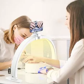 Лампа для ногтей в форме полумесяца, косметическая лампа для вышивки ресниц, регулируемая, 10 уровней яркости и 3 уровня яркости EU Plug & Small