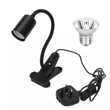 Лампа для обогрева рептилий с зажимом, профессиональная, регулируемая, UVA UVB, с длинным держателем для рептилий чёрный