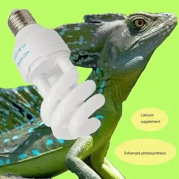 Лампа для обогрева рептилий UVB Bulb13W/26W 110V/240V Лампы с добавками кальция Лампы для освещения боксов для рептилий для змей ящериц черепах