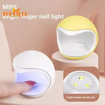Лампа для отверждения ногтей Портативная мини-эффективный двойной светодиодный источник света, портативная мини-лампа для маникюра УФ-аппарат синий