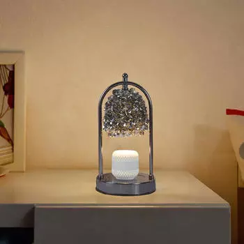 Лампа для подогрева свечей с 2 лампочками, настольная для декора комнаты с ароматическим воском, для домашнего использования, черная чёрный