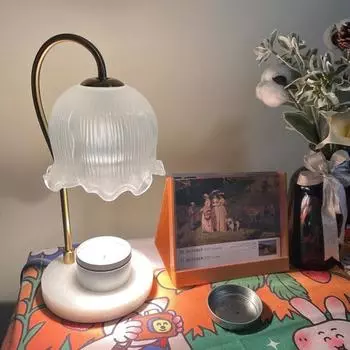 Лампа для подогрева свечей с мраморным основанием, хрустальный абажур, ароматическая лампа для плавления воска сверху вниз для дома, спальни changeable&US plug