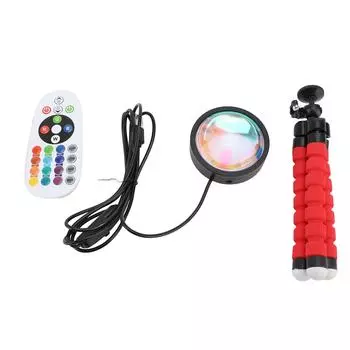 Лампа для проекции заходящего солнца для приложения Tuya с дистанционным управлением Bluetooth и штативом красный