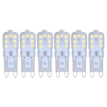 Лампа G9 с регулируемой яркостью, защита глаз, энергосберегающая 14 светодиодов, 3 Вт, лампочка для люстры, настольная лампа, 6 шт. White Light 220V