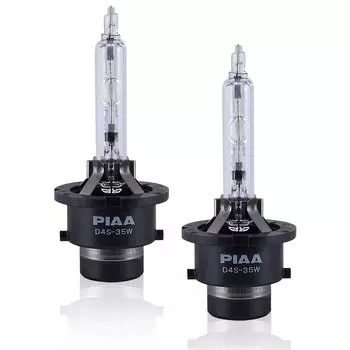 Лампа HID для фар PIAA 6000K, оригинальная замена, 3000 лм, D4S для 12 В транспортных средств, совместимая с техосмотром импортных транспортных средств, упаковка из 2 шт. X7359