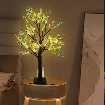 Лампа из искусственного дерева березы с подсветкой Fairy Light Spirit для декора комнаты белый