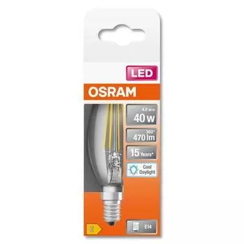 Лампа накаливания Osram CLB40 4W E14 6500K Белый свет