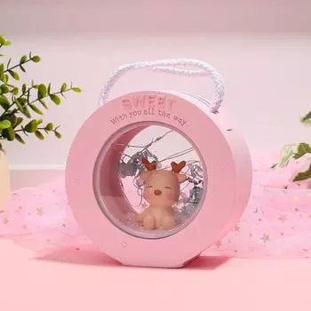 Лампа Ночник Теплый Свет Питание от Батареек Мультяшный Милый Ангелы И Форма Оленя Pink Sweet