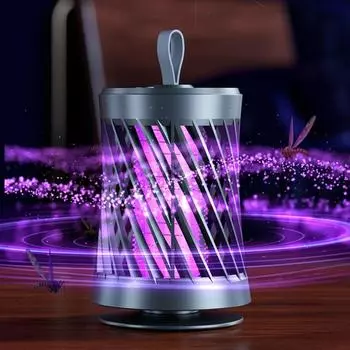 Лампа от комаров Безрадиационный репеллент от комаров Бесшумная электрическая ловушка для насекомых USB перезарядка Уничтожитель комаров Fly Bug Zapper серый