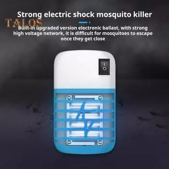 Лампа от комаров, подключаемый модуль для внутреннего использования, малошумная, безопасная в использовании, высоковольтная беспроводная лампа-ловушка для насекомых, москитная ловушка US Plug белый