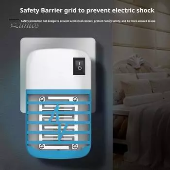 Лампа от комаров, подключаемый модуль для внутреннего использования, малошумная, безопасная в использовании, высоковольтная беспроводная лампа-ловушка для насекомых, москитная ловушка US Plug белый