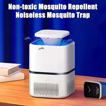 Лампа от комаров с фиолетовым светом Широкий диапазон охвата Низкий уровень шума Безопасно в использовании Энергосберегающая внутренняя ловушка для мух с питанием от USB Уничтожитель насекомых USB Charging белый