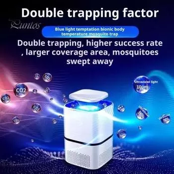 Лампа от комаров с фиолетовым светом Широкий диапазон охвата Низкий уровень шума Безопасно в использовании Энергосберегающая внутренняя ловушка для мух с питанием от USB Уничтожитель насекомых USB Charging белый