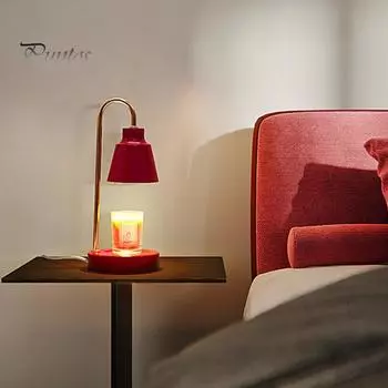 Лампа-подогреватель свечей с диммером, мягким свечением, функцией мерцания и таймером, универсальная ароматическая воскоплавильная светодиодная лампа на прикроватной тумбочке EU красный