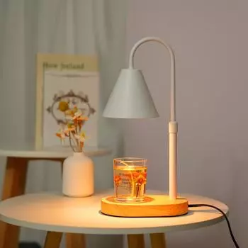 Лампа-подогреватель свечей с регулируемой яркостью, ароматизированные свечи, восковой фонарь, настольная лампа для спальни с таймером на 2/4/8 ч US Plug белый