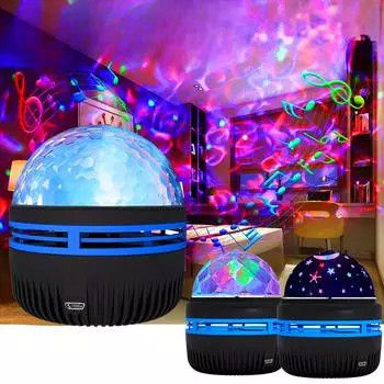 Лампа с эффектом водной ряби, проекционная лампа «Аврора», подарок на день рождения, спальня, звездное небо, маленькая ночная лампа, романтическая лунная атмосфера Oval