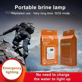 Лампа с соленой водой, высокая яркость, без батареи, компактный размер, портативная светодиодная лампа для кемпинга, инструмент аварийного освещения белый