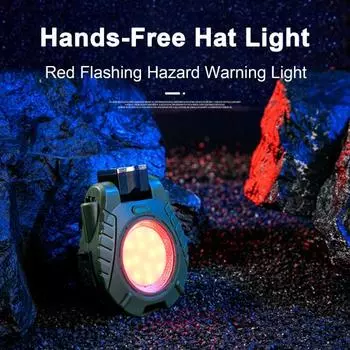 Лампа с зажимом для шляпы IPX6 Водонепроницаемая высокая яркость Легкий светодиодный фонарь с зажимом для шляпы Осветительное устройство громкой связи чёрный