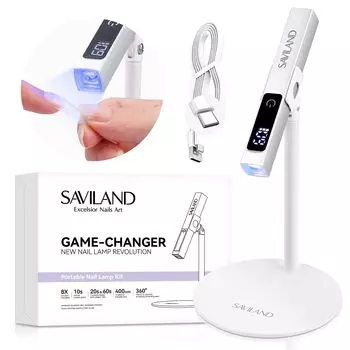 Лампа Saviland для ногтей 12 Вт, УФ-лампа для ногтей с ЖК-экраном и магнитным держателем, 10-секундный таймер, профессиональный инструмент для нейл-арта