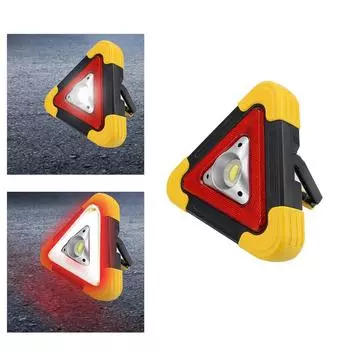 Лампа сигнализации дорожной безопасности Автомобильный светодиодный рабочий фонарь Портативный треугольный предупреждающий знак Открытый кемпинг Аварийная поломка Мигающий фонарь под рукой красный