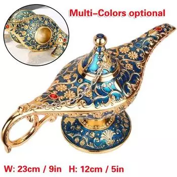 Лампа Традиционная Сказочная Волшебная Лампа Желания Джинна Ретро Чайник Домашний Декор Аксессуары Ремесла золотой