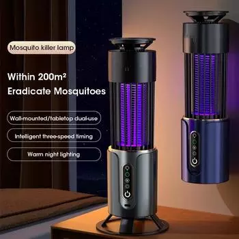 Лампа-убийца комаров, ловушка для насекомых, кемпинговый фонарь, USB-таймер, электрическая мухобойка для комаров, репеллент для уличного использования