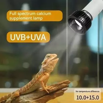 Лампа UVA+UVB для рептилий, 6 Вт, УФ-лампы для купания черепах, лампа для обогрева амфибий, ящериц, регулятор температуры