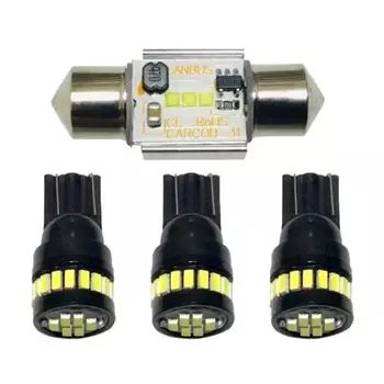 Лампа в салоне Lukes B44 B45 B47 B48 Nissan Super Explosive Wedge Bulb White Original Lamp Replacement Type LED Light Set of 4