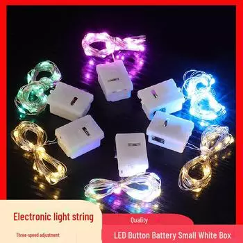 Лампа Wave Ball с медной проволокой - батарейка-таблетка, три режима, регулировка вспышки, электронное украшение, маленькая белая коробка.