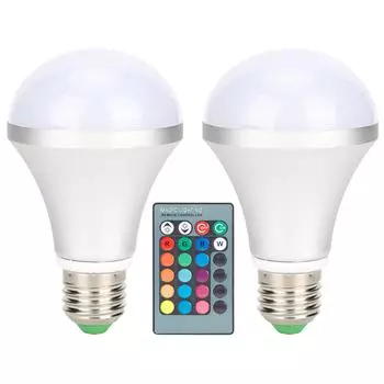 Лампочка E27 RGB 60 Вт светодиодная с дистанционным управлением, меняющая цвет, энергосберегающая лампа 85 В?265В