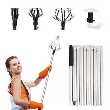 Лампочка Лампочка Высокое место Потолочный светодиодный светильник Регулируемый удлинитель 355 см Встраиваемый светильник Съемная корзина для фруктов и присоска в комплекте чёрный